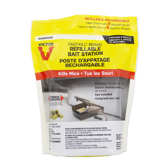 Victor Fast-Kill Refillable Mouse Bait Station with 8 baits