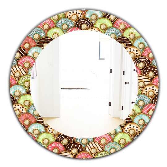 Designart 24-in x 24-in Blue Donuts Pattern Modern Mirror