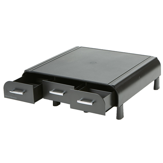 Mind Reader 13.46-in Black Traditional Adjustable Monitor Stand with Desk Organizer