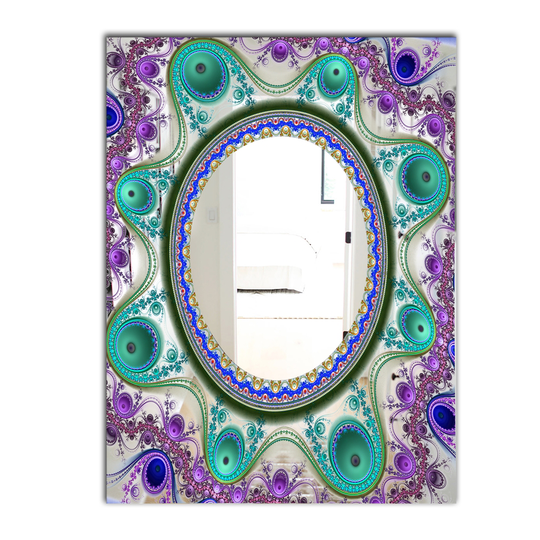 Designart Brightness Is Happiness Rectangular 35.4-in L x 23.6-in W Polished Modern Purple Wall Mounted Mirror