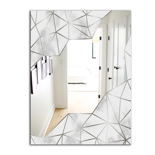 Designart Capital Gold Sleek 16 Rectangular 35.4-in L x 23.6-in W Polished Glam Wall Mounted Mirror