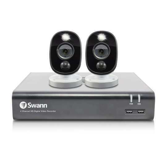 Swann 1080p HD 4 CH DVR Security System with 2 Outdoor Cameras - White - SWDVK-445802WL