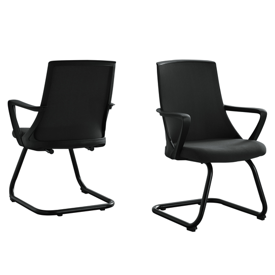 Monarch Specialties Monarch Office or Guest Chair - Mid-Back - Black - 2pcs