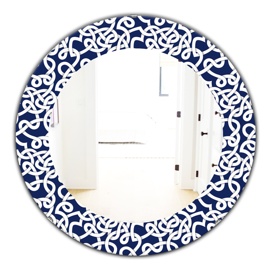 Designart 24-in x 24-in Blue Scandinavian Mirror