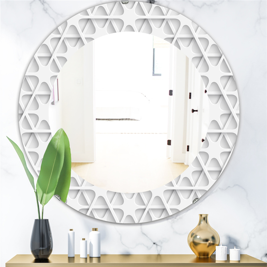 Designart 24-in x 24-in White Scandinavian Mirror