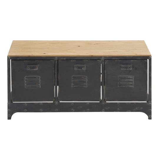 Grayson Lane Industrial Black Storage Bench