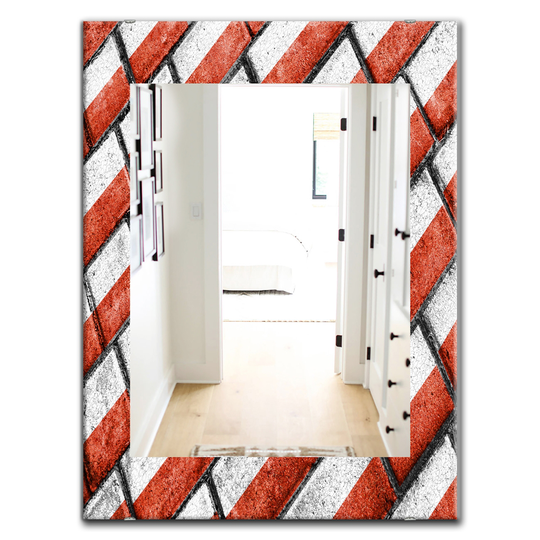 Designart Canada 35.4-in L x 23.6-in W Rectangle Streetwalk Polished Wall Mirror