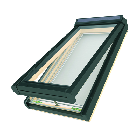 FAKRO Laminated Glass Deck Mount Solar-powered venting Skylight - 21-in x 46-in - Grey