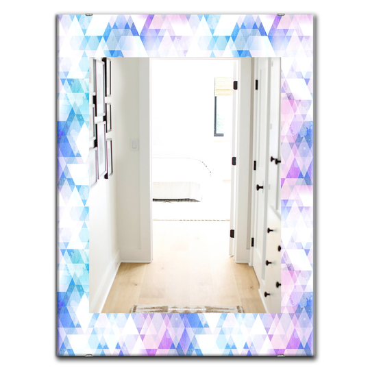 Designart 35.4-in x 23.6-in Purple Triangular Colourfields Modern Mirror