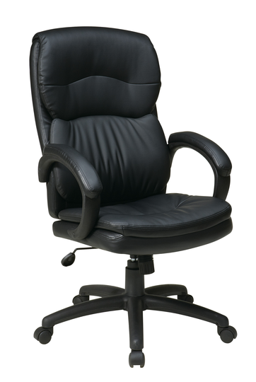 Work Smartâ„¢ Black High Back Leather Chair