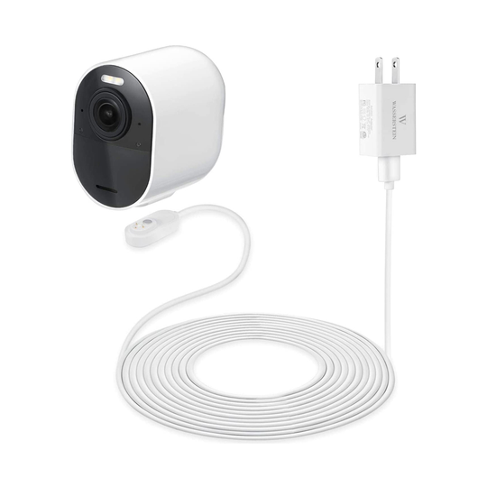 Wasserstein White Power Adapter and 6-ft Cable for Arlo Pro 3/Pro 4/Ultra/Ultra 2 (1-Pack)