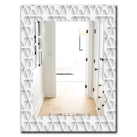 Designart 35.4-in x 23.6-in Scandinavian Mirror in White